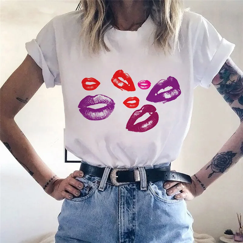 Women t shirt lips print Female Tshirt White Round Neck Short Sleeve Tee shirt Harajuku Fashion Summer Ladies Kawaii Clothes
Women t shirt lips print Female Tshirt White Round Neck Short Sleeve Tee shirt Harajuku Fashion Summer Ladies Kawaii Clothes