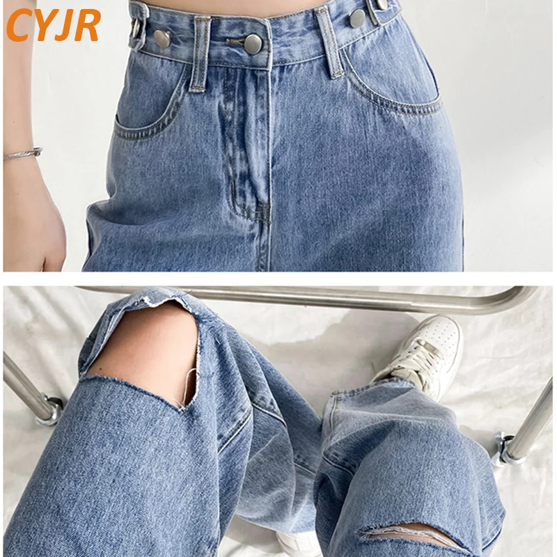 Ripped Jeans Women High Waist Mom Baggy Flared Jeans Straight Wide Leg Pants Fashion Casual Loose Trousers Female Split Jeans
Ripped Jeans Women High Waist Mom Baggy Flared Jeans Straight Wide Leg Pants Fashion Casual Loose Trousers Female Split Jeans