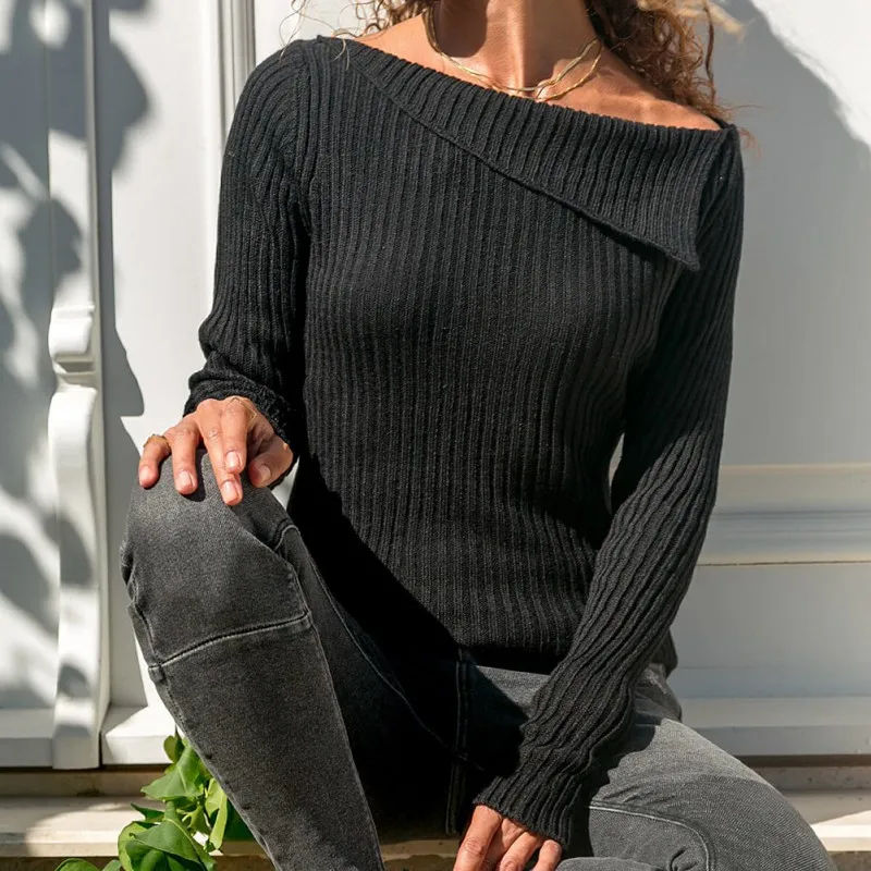 4 Colors Female Fashion Casual Irregular Lapel Long Sleeve Sweater Novel Chic Solid Color Women Knit Pullover Sweater New
4 Colors Female Fashion Casual Irregular Lapel Long Sleeve Sweater Novel Chic Solid Color Women Knit Pullover Sweater New