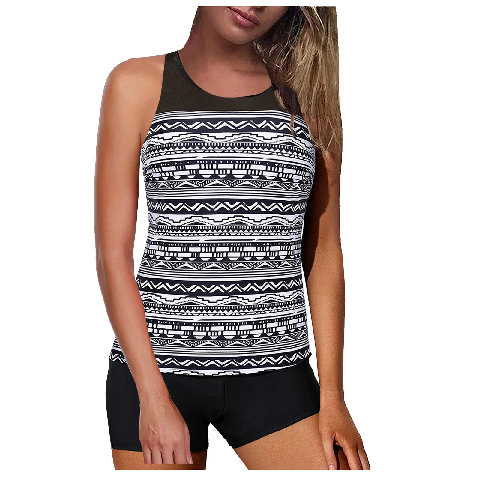 Women Swimwear Sexy Backless Tankini Tummy Control Swimwear Women Tank Top Printing Swimsuit With Shorts Two Piece Bathing Suit
Women Swimwear Sexy Backless Tankini Tummy Control Swimwear Women Tank Top Printing Swimsuit With Shorts Two Piece Bathing Suit