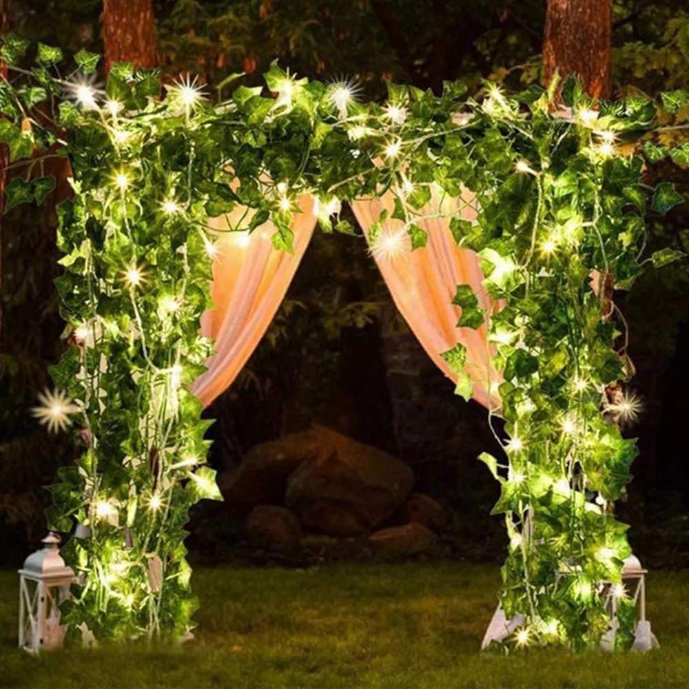 10M LED String Light Battery Powered Ivy Leaf Copper Wire Lamp Decorative Fairy Lights for Courtyard Patio Garden Wall 
10M LED String Light Battery Powered Ivy Leaf Copper Wire Lamp Decorative Fairy Lights for Courtyard Patio Garden Wall