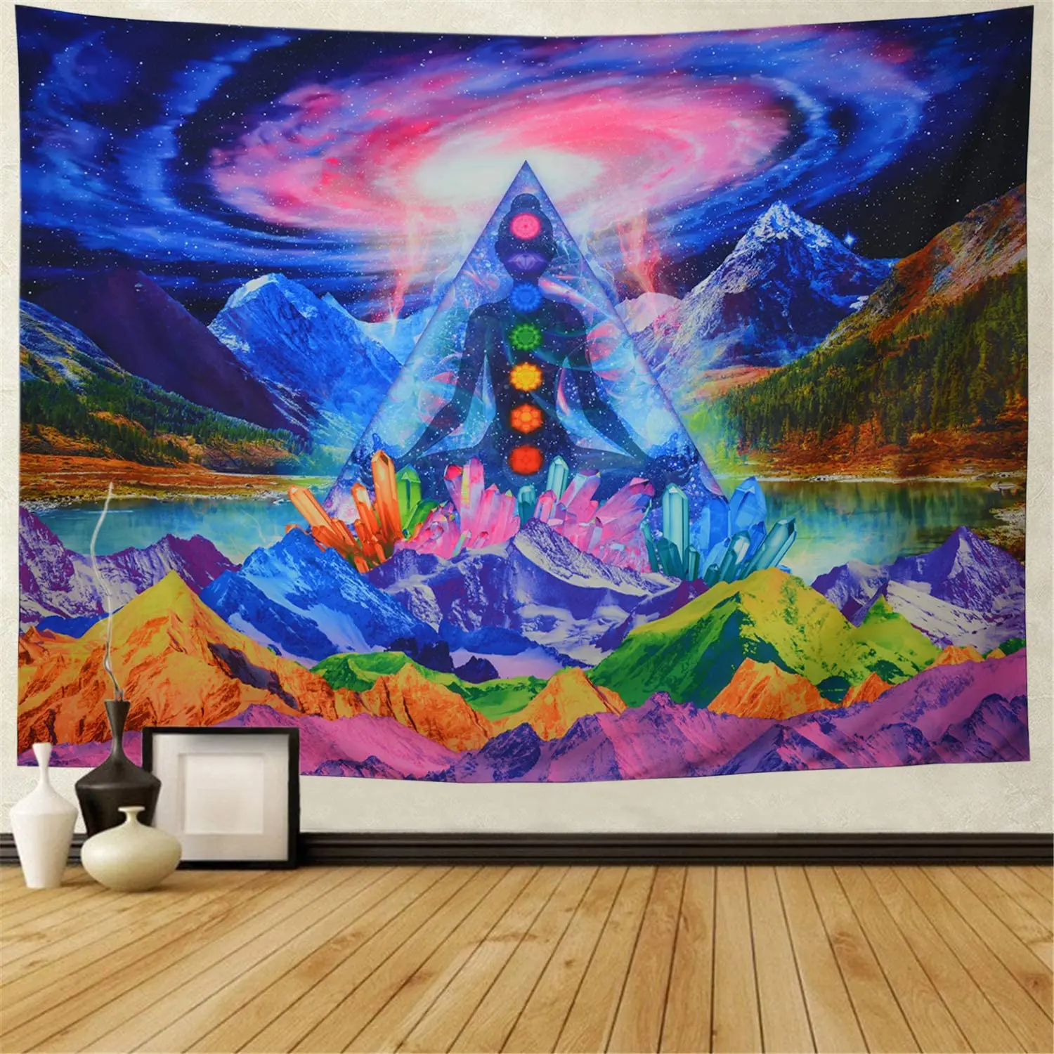 

Chakra Tapestry Galaxy Space Tapestry Psychedelic Mountain River Tapestry Forest Trees Wall Tapestry Nature Tapestry