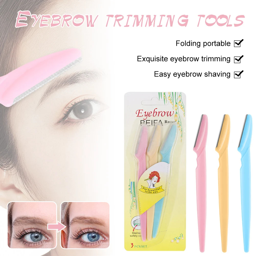 3pcs Eyebrow Razor Trimmer with Safety Cover Painless Portable Facial Hair Brows Shaver for Women Makeup Tool
3pcs Eyebrow Razor Trimmer with Safety Cover Painless Portable Facial Hair Brows Shaver for Women Makeup Tool