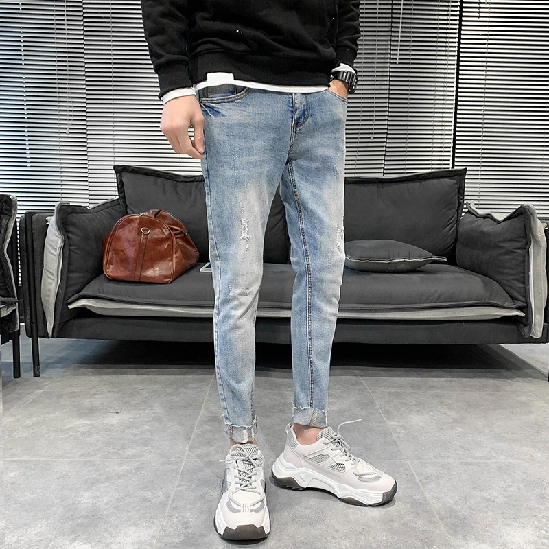 High Quality Men Jeans Fashion 2020 Spring New Slim Fit Ripped Jeans Men All Match Hole Casual Denim Pants Men Trousers Blue 34
High Quality Men Jeans Fashion 2020 Spring New Slim Fit Ripped Jeans Men All Match Hole Casual Denim Pants Men Trousers Blue 34