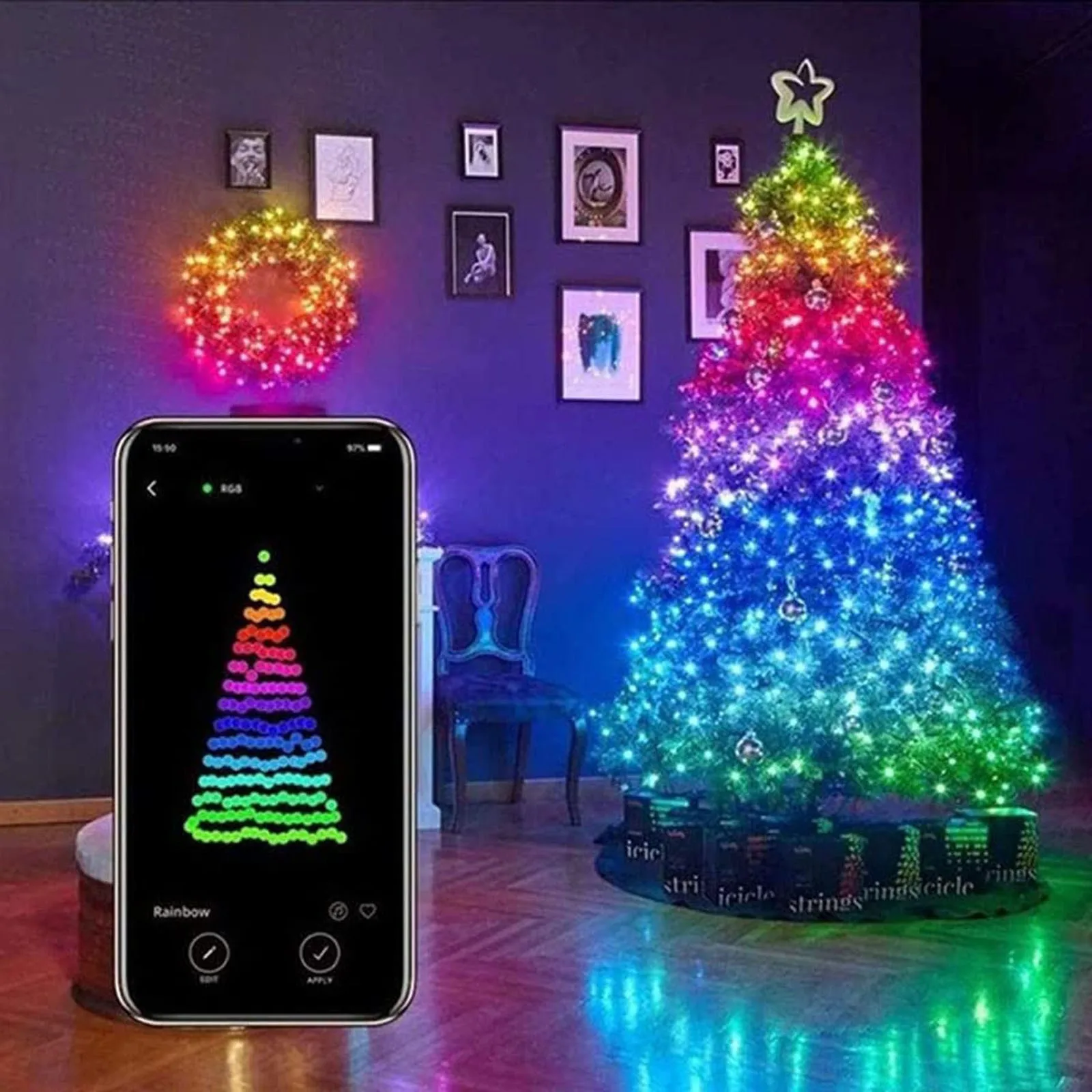 Bluetooth Light String Mobile Phone APP Copper Wire Light String Remote Control LED String Lights Christmas Decoration
Bluetooth Light String Mobile Phone APP Copper Wire Light String Remote Control LED String Lights Christmas Decoration