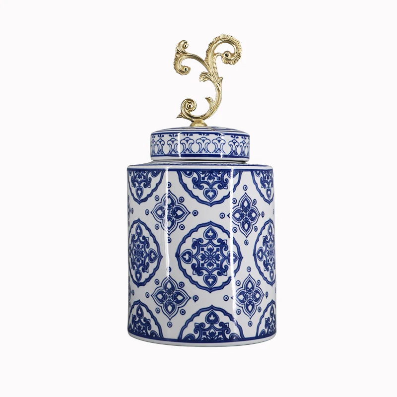 Retro Classical Blue and White Porcelain with Cover Vase Storage Jar Chinese Home Flower Arrangement Decorations Organization
Retro Classical Blue and White Porcelain with Cover Vase Storage Jar Chinese Home Flower Arrangement Decorations Organization
