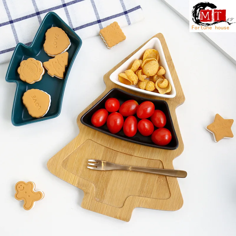 Creative personality Christmas tree ceramic candy dish cake shop table decorations Nordic home snacks combination platter
Creative personality Christmas tree ceramic candy dish cake shop table decorations Nordic home snacks combination platter
