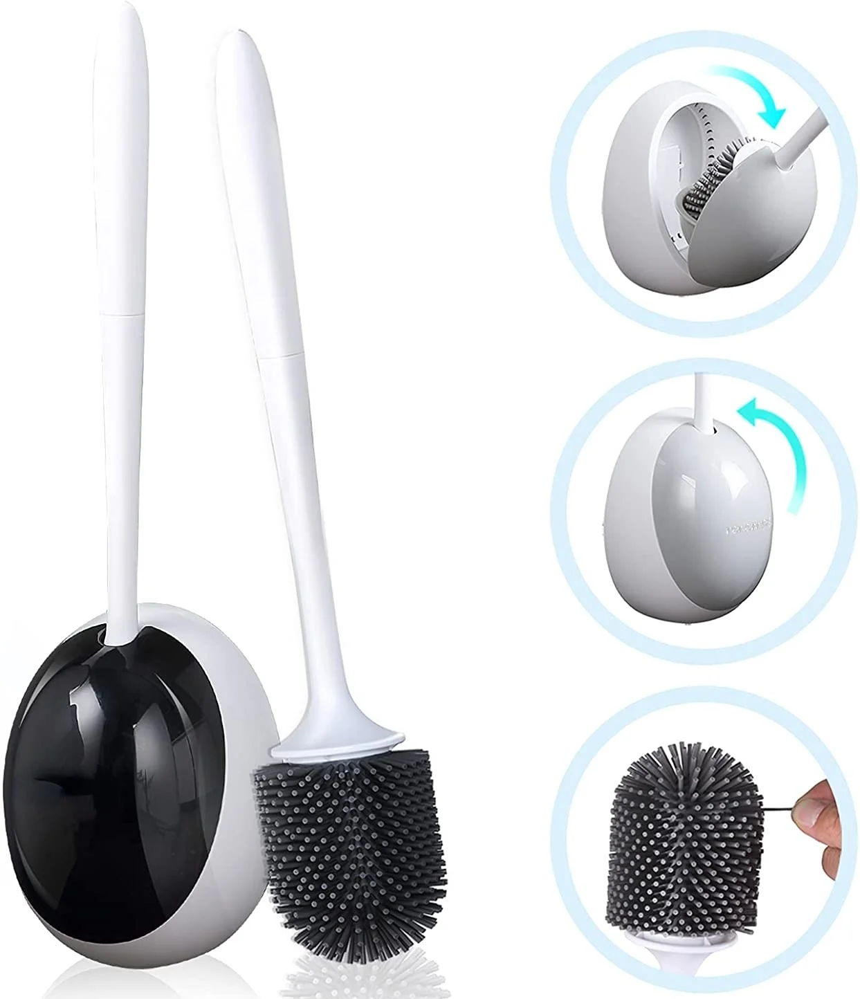 Toilet Brushes for Bathroom Wall Mount Silicone Toilet Brush with Holder Stylish Design Automatically Springs Open or Close
Toilet Brushes for Bathroom Wall Mount Silicone Toilet Brush with Holder Stylish Design Automatically Springs Open or Close