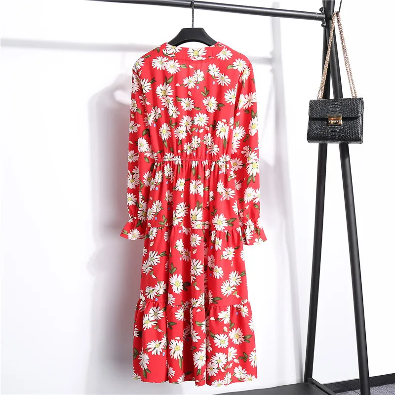 Elegant Floral Print Women Office Dress 2021 Autumn Long Sleeve V-Neck Shirt Dress Casual Vestidos Stretch Waist A-line Dresses
Elegant Floral Print Women Office Dress 2021 Autumn Long Sleeve V-Neck Shirt Dress Casual Vestidos Stretch Waist A-line Dresses