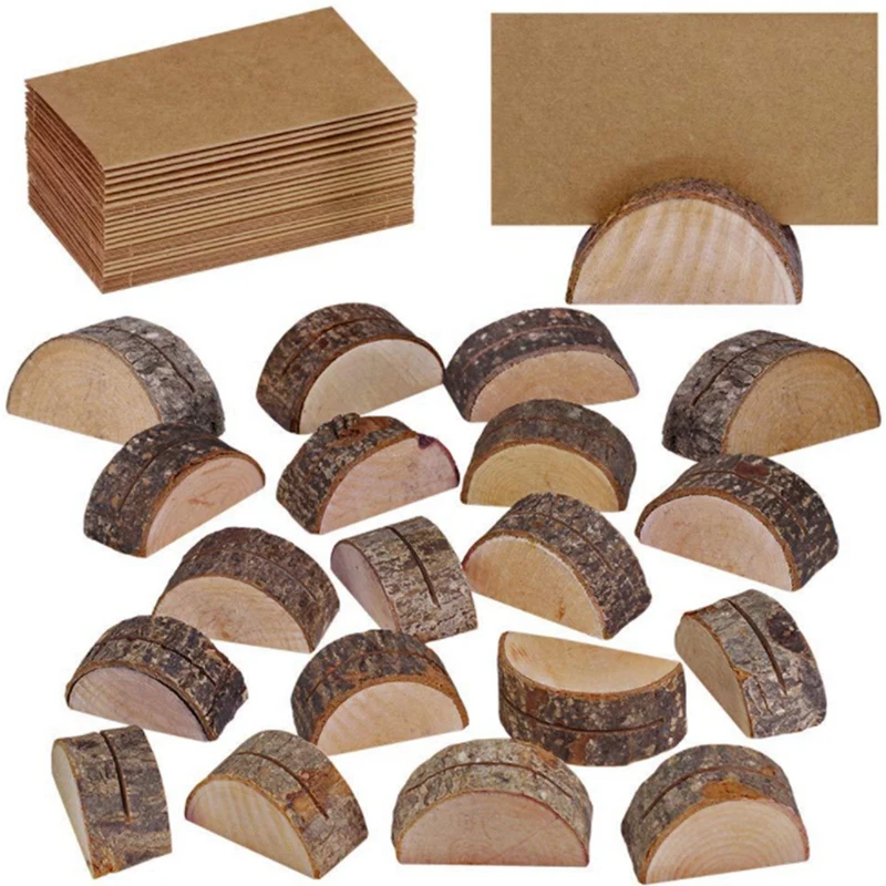 Natural Semicircular Wood Card Holder Wood Stump Card Holder Stand Office Desk Menu Photo Clips, 20PCS
Natural Semicircular Wood Card Holder Wood Stump Card Holder Stand Office Desk Menu Photo Clips, 20PCS