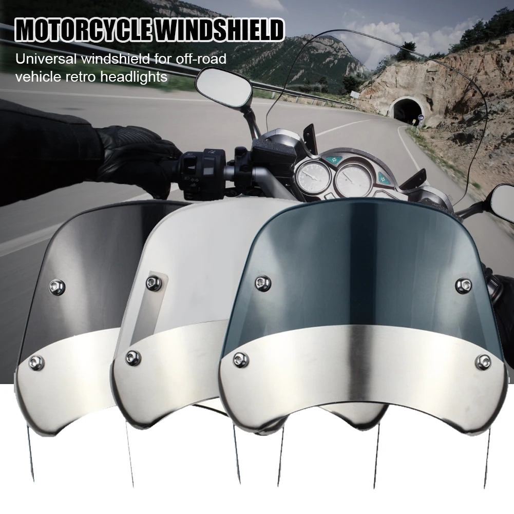 3 Colors Motorcycle Windshield Wind Deflector Windscreen Universal for Harley Honda Yamaha Kawasaki Suzuki 6.5"-9.45" Headlight
3 Colors Motorcycle Windshield Wind Deflector Windscreen Universal for Harley Honda Yamaha Kawasaki Suzuki 6.5"-9.45" Headlight