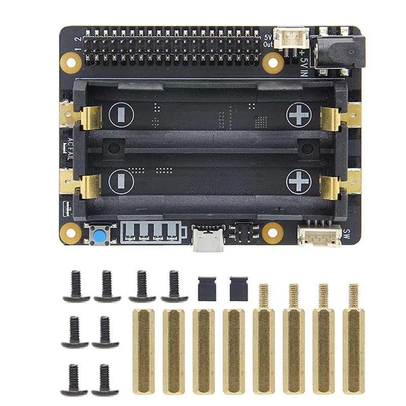X728 V2.0 (Max 5.1V 6A) 18650 UPS & Power Management Board with AC Power Loss Detection, for Raspberry Pi 4B/3B+/3B
X728 V2.0 (Max 5.1V 6A) 18650 UPS & Power Management Board with AC Power Loss Detection, for Raspberry Pi 4B/3B+/3B