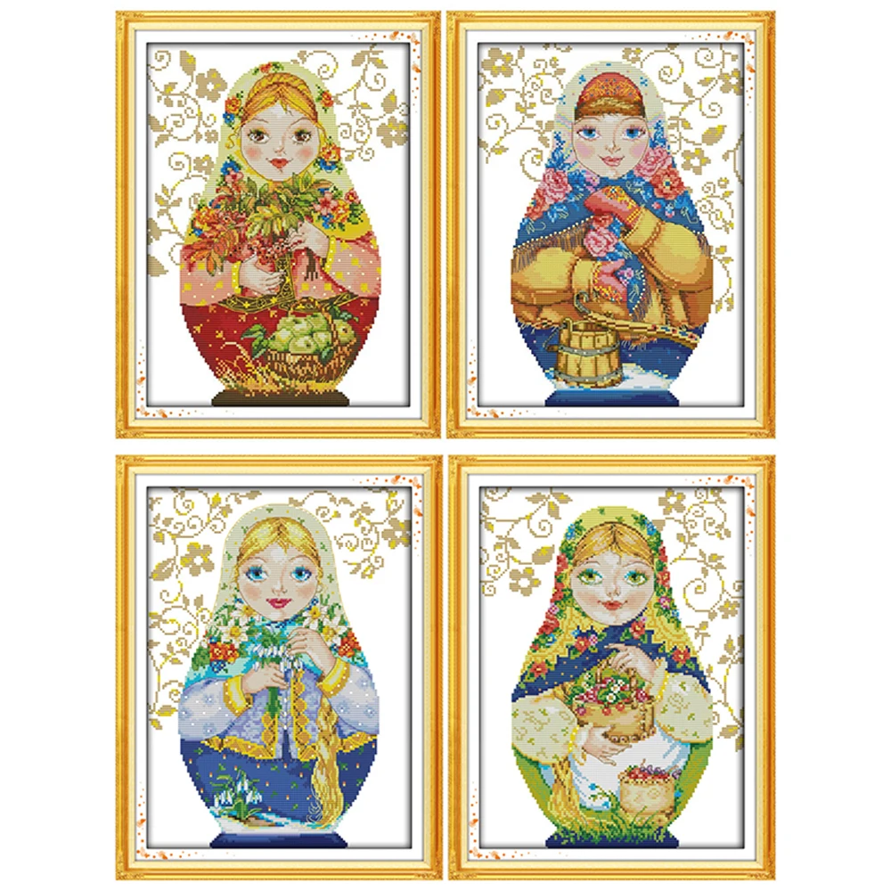 Everlasting Love Christmas Russian Doll Ecological Cotton Chinese Cross Stitch Kits Counted 11CT 14CT New Store Sales Promotion
Everlasting Love Christmas Russian Doll Ecological Cotton Chinese Cross Stitch Kits Counted 11CT 14CT New Store Sales Promotion