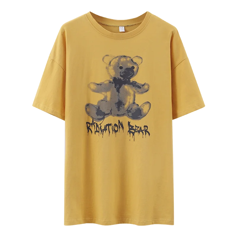 100% Cotton Loose Print Bear Vintage T Shirt Summer 2021 Short Sleeve Woman T-shirts Casual Streetwear Fashion Tops for Women
100% Cotton Loose Print Bear Vintage T Shirt Summer 2021 Short Sleeve Woman T-shirts Casual Streetwear Fashion Tops for Women