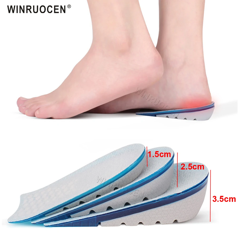 Soft Silicone Pads Height Increase Insoles For Shoes Half Hard Heel Spurs Pain Foot Cushion Foot Massager Sports Pad For Unisex
Soft Silicone Pads Height Increase Insoles For Shoes Half Hard Heel Spurs Pain Foot Cushion Foot Massager Sports Pad For Unisex