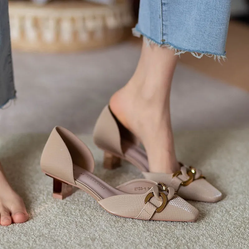 Retro mid-heel single shoes women shoes new spring summer metal buckle square toe thick heel shallow mouth high heel sandals
Retro mid-heel single shoes women shoes new spring summer metal buckle square toe thick heel shallow mouth high heel sandals
