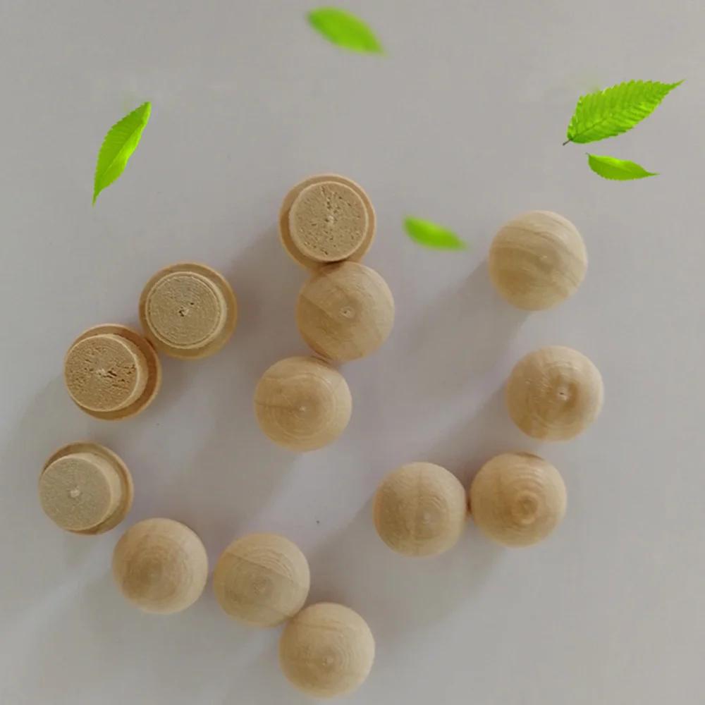 25 PCS Button Wood Plugs Wooden Screw Hole Plugs for Furniture Stair