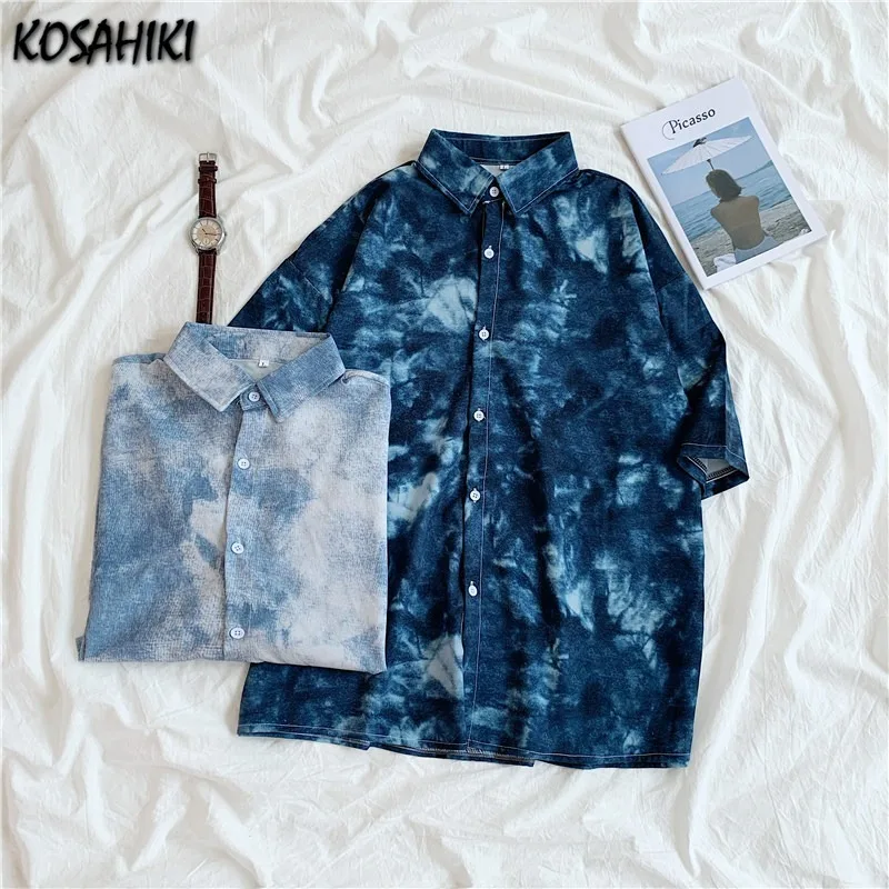 KOSAHIKI летние тай-дай женская блузка свободного покроя с короткими рукавами в уличном стиле Harajuku с круглым вырезом футболки для девочек свобо...
KOSAHIKI летние тай-дай женская блузка свободного покроя с короткими рукавами в уличном стиле Harajuku с круглым вырезом футболки для девочек свобо...