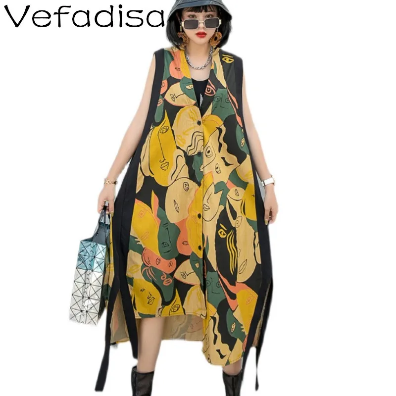 Vefadisa Summer Character Printed Women Dress 2021 Fashion Sleeveless Single Breasted V-Neck Irregular Women Dress QYF5476
Vefadisa Summer Character Printed Women Dress 2021 Fashion Sleeveless Single Breasted V-Neck Irregular Women Dress QYF5476