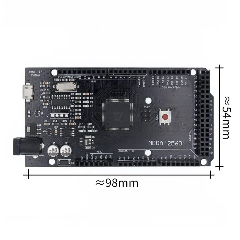 10 шт. TENSTAR ROBOT Mega 2560 R3 CH340G/ATmega2560 16AU MicroUSB. Совместимость с Загрузчиком|microusb microusb|robot