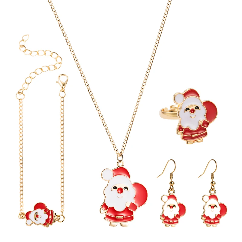 2020 Super Cute Santa Oil Drop Christmas Set Christmas Necklace Bracelet Earring Ring Ring Christmas Gift Classic Girl Set
2020 Super Cute Santa Oil Drop Christmas Set Christmas Necklace Bracelet Earring Ring Ring Christmas Gift Classic Girl Set