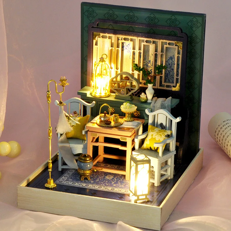 DIY Wooden Dollhouse Chinese Classic Study Room 3D Doll Houses Miniature With Furniture Creative Toys Kids Adult Birthday Gift
DIY Wooden Dollhouse Chinese Classic Study Room 3D Doll Houses Miniature With Furniture Creative Toys Kids Adult Birthday Gift