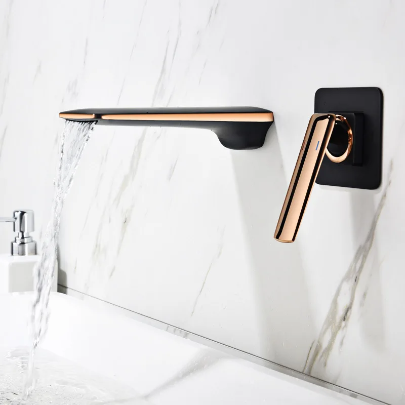 Tuqiu Basin Faucet Rose Gold and Black Bathroom Sink Faucet In-Wall Black Waterfall Tap Basin Mixer Tap Set Combination Blanoir
Tuqiu Basin Faucet Rose Gold and Black Bathroom Sink Faucet In-Wall Black Waterfall Tap Basin Mixer Tap Set Combination Blanoir