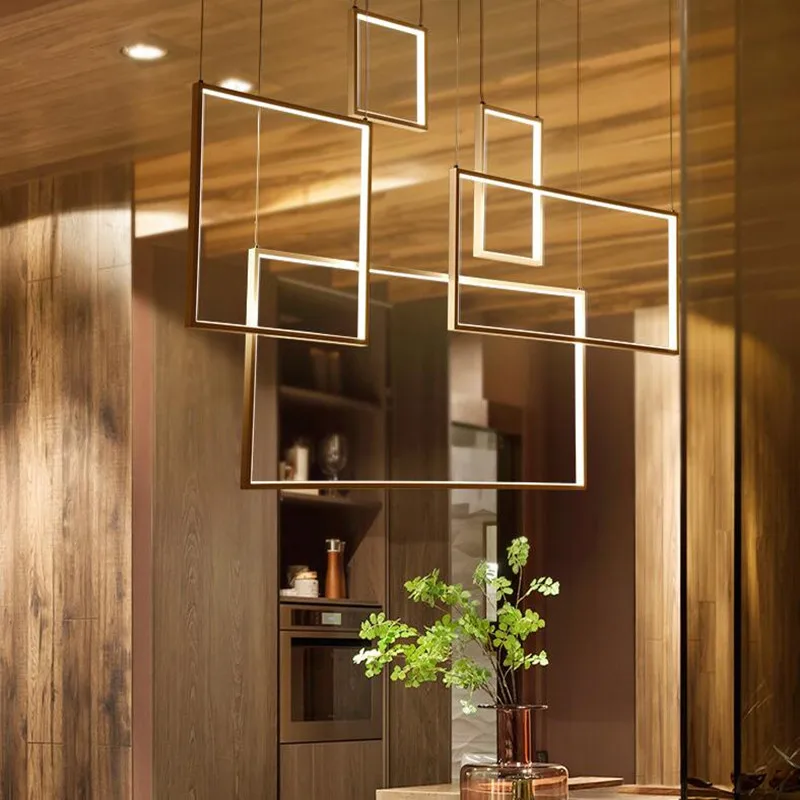 

Современный квадратный светодиодный подвесной светильник с регулируемой яркостью, акриловый потолочный светильник для столовой, гостиной...