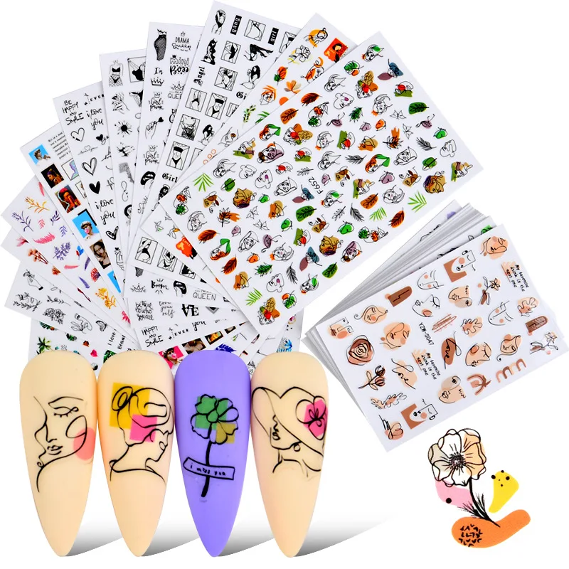 2021 New 3D Nail Stickers geometry Artistic face butterfly animal Floral Design Manicure back glue Decals Nail Art Decoration
2021 New 3D Nail Stickers geometry Artistic face butterfly animal Floral Design Manicure back glue Decals Nail Art Decoration
