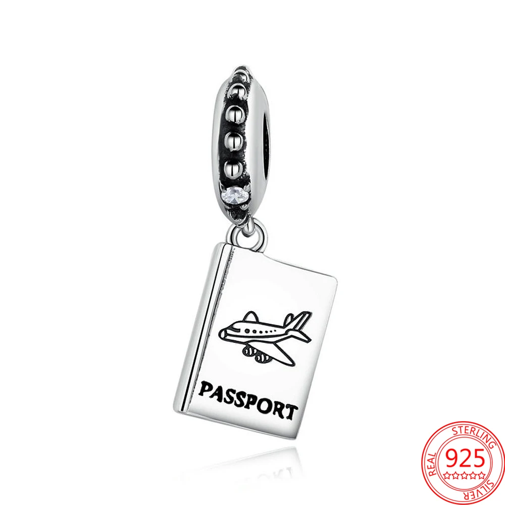 New 925 Sterling Silver for Women Jewelry Gift Airplane passport Charm Pendant Fit Pandora Bracelet Necklace DIY Charms Beads
New 925 Sterling Silver for Women Jewelry Gift Airplane passport Charm Pendant Fit Pandora Bracelet Necklace DIY Charms Beads