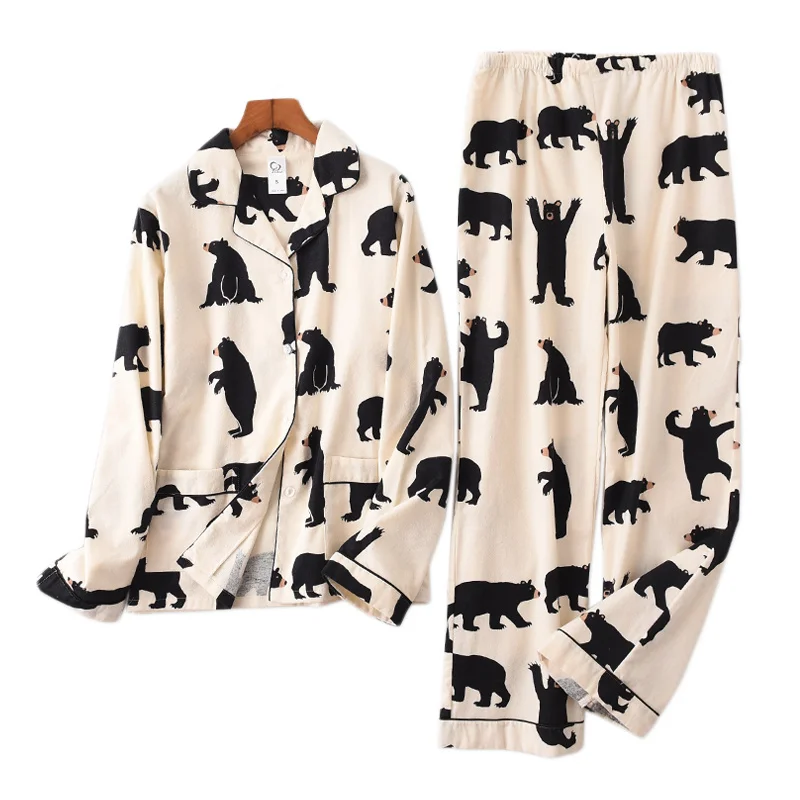 Cute white bear 100% brushed cotton women pajama sets Autumn Casual fashion sleepwear women homewear sexy pijamas mujer
Cute white bear 100% brushed cotton women pajama sets Autumn Casual fashion sleepwear women homewear sexy pijamas mujer