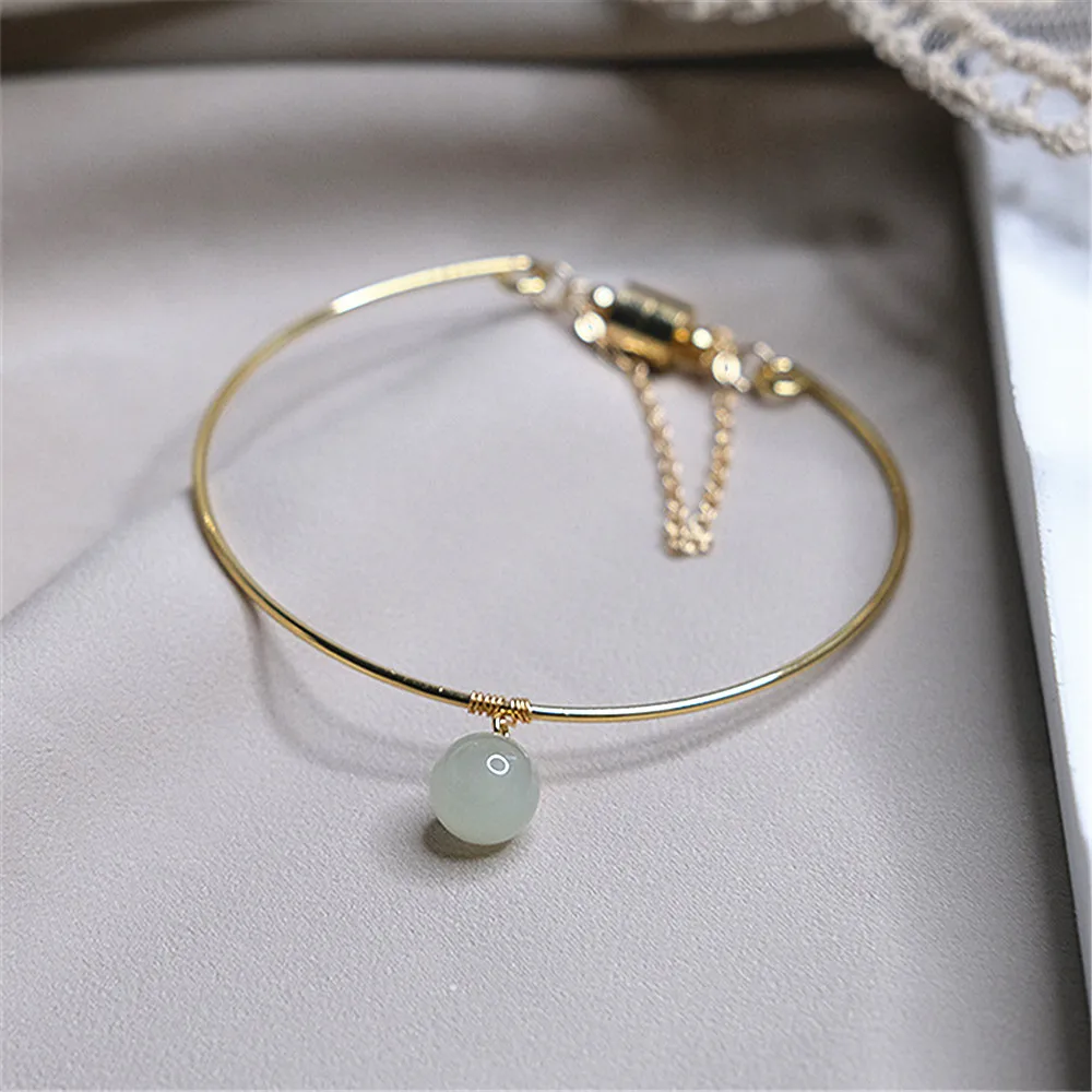 Hand-made Single Bead Hetian Jade Bracelet Niche Fresh Temperament Bracelet Bangle Ins Style Jewelry
Hand-made Single Bead Hetian Jade Bracelet Niche Fresh Temperament Bracelet Bangle Ins Style Jewelry