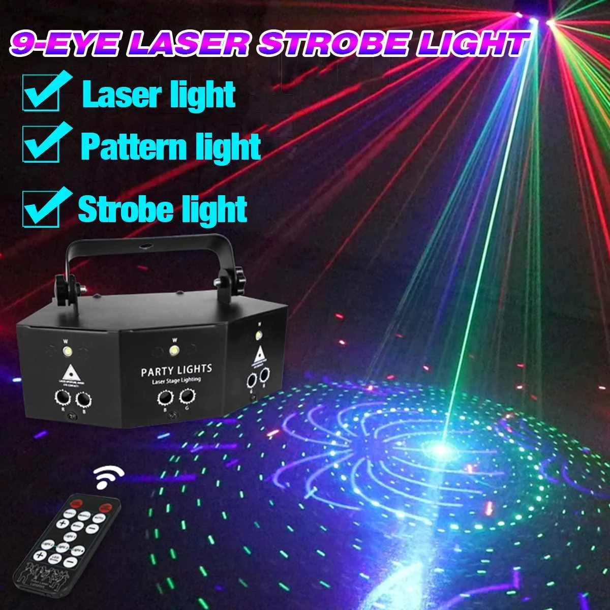Пульт дистанционного управления 9 глаз Оптическая сеть RGB лазерный светильник ing 3 светодиодный PAR лампа луч DMX Диско DJ вечерние Эффект Проект...
Пульт дистанционного управления 9 глаз Оптическая сеть RGB лазерный светильник ing 3 светодиодный PAR лампа луч DMX Диско DJ вечерние Эффект Проект...