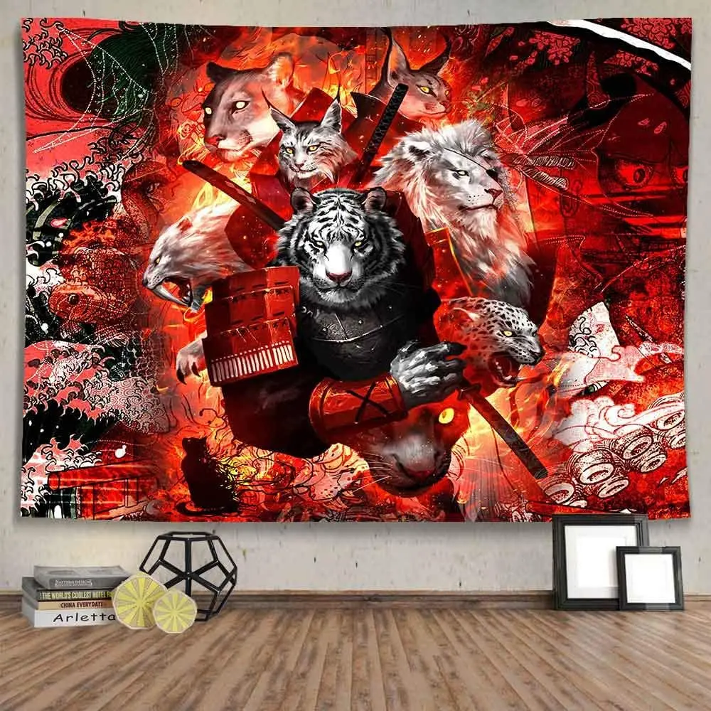 Psychedelic Anime Game Lion Leopard Cat Fantasy Style Red Tapestry
Psychedelic Anime Game Lion Leopard Cat Fantasy Style Red Tapestry