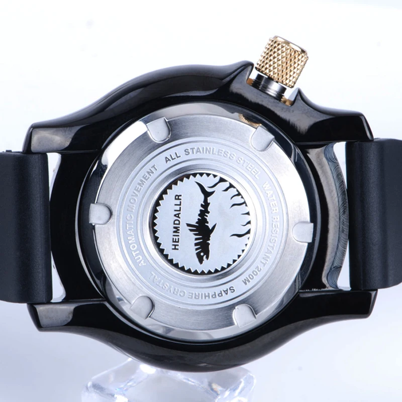 HEIMDALLR 200M Men's Diver Watch Sapphire Crystal NH36A Automatic Watch Waterproof Black PVD Coated Case Mechanical Watches
HEIMDALLR 200M Men's Diver Watch Sapphire Crystal NH36A Automatic Watch Waterproof Black PVD Coated Case Mechanical Watches