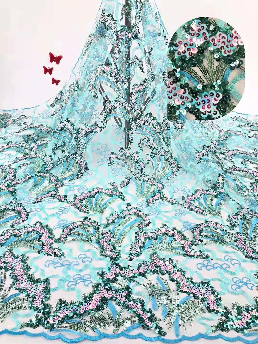 African Lace Fabric 2021 High Quality French Net Embroidery Tulle Lace Nigeria Sequin Lace Fabric Party Dress FJ34611
African Lace Fabric 2021 High Quality French Net Embroidery Tulle Lace Nigeria Sequin Lace Fabric Party Dress FJ34611