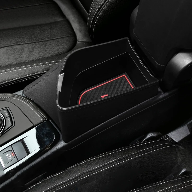 Фото Для BMW X1 X2 F47 F48 2016 2020 центральный подлокотник консоли коробка для хранения кожаный