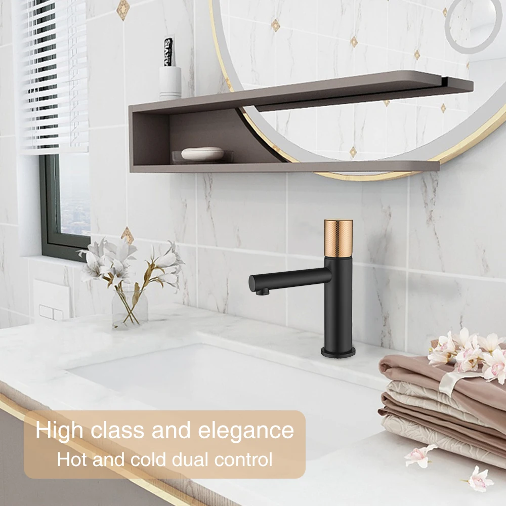 Black Faucet Bathroom Sink Faucets Hot Cold Water Mixer Crane Deck Mounted Single Hole Bath Tap Brass Finished 
Black Faucet Bathroom Sink Faucets Hot Cold Water Mixer Crane Deck Mounted Single Hole Bath Tap Brass Finished