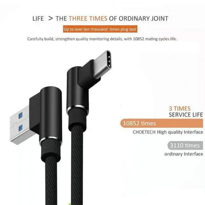 Кабель USB Type-C 90 градусов Micro 8 Pin 1 м 2 4 А в оплетке | Мобильные телефоны и аксессуары