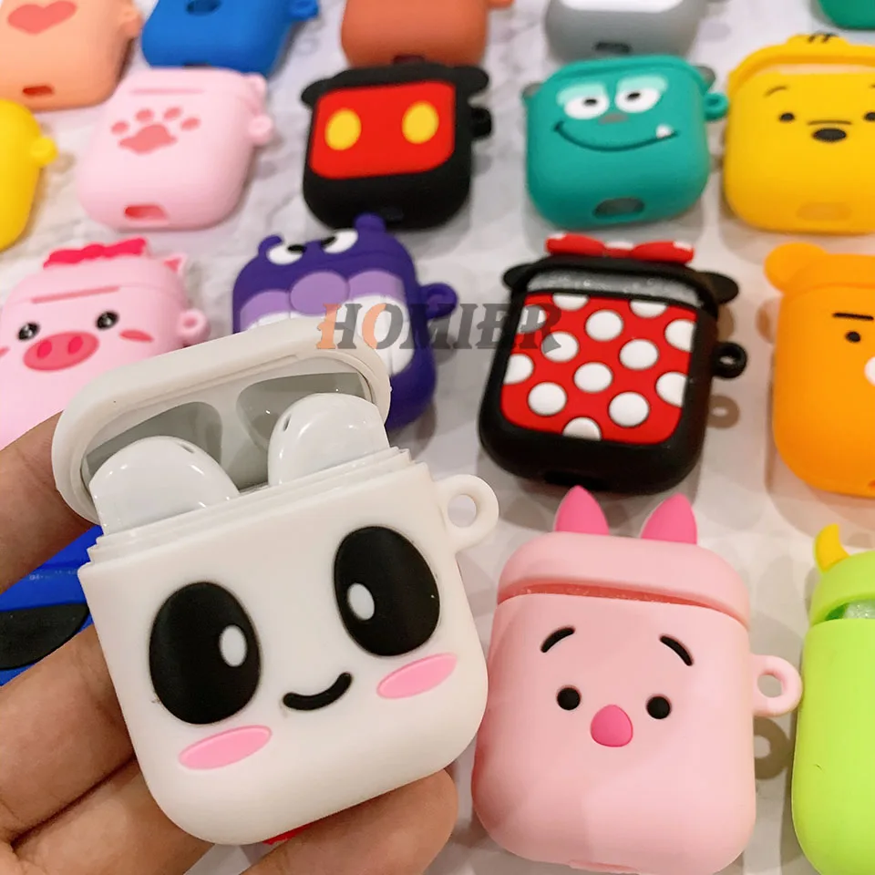 Милый мультяшный беспроводной чехол для гарнитуры Bluetooth Apple Airpods 1 2 мягкий