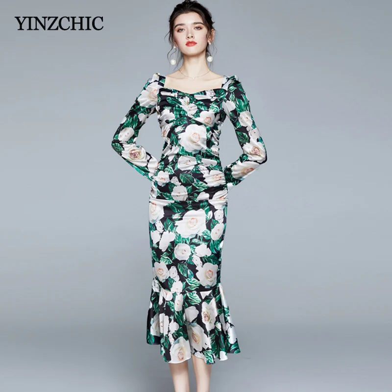 Ladies Fall Mermaid Party Dress Square Neck Floral Printed Skirts for Woman Female Elegant Skinny Elegant Mid Trumpt Skirts
Ladies Fall Mermaid Party Dress Square Neck Floral Printed Skirts for Woman Female Elegant Skinny Elegant Mid Trumpt Skirts