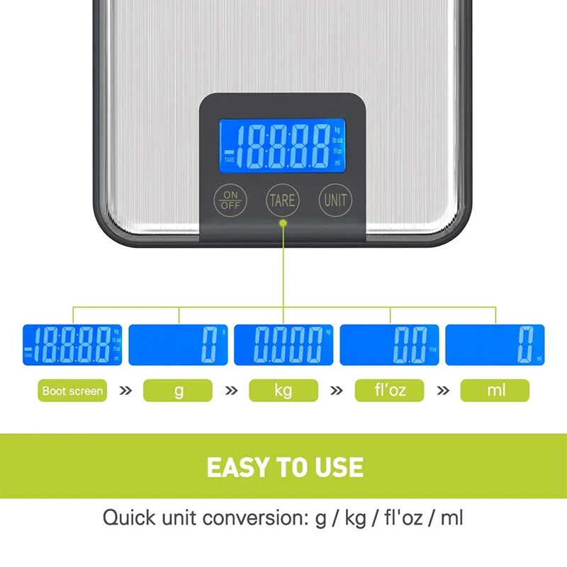 Digital Scale Professional Electronic Scale 10KG, Stainless Steel Kitchen Scale, Press the Waterproof Baking Scale
Digital Scale Professional Electronic Scale 10KG, Stainless Steel Kitchen Scale, Press the Waterproof Baking Scale
