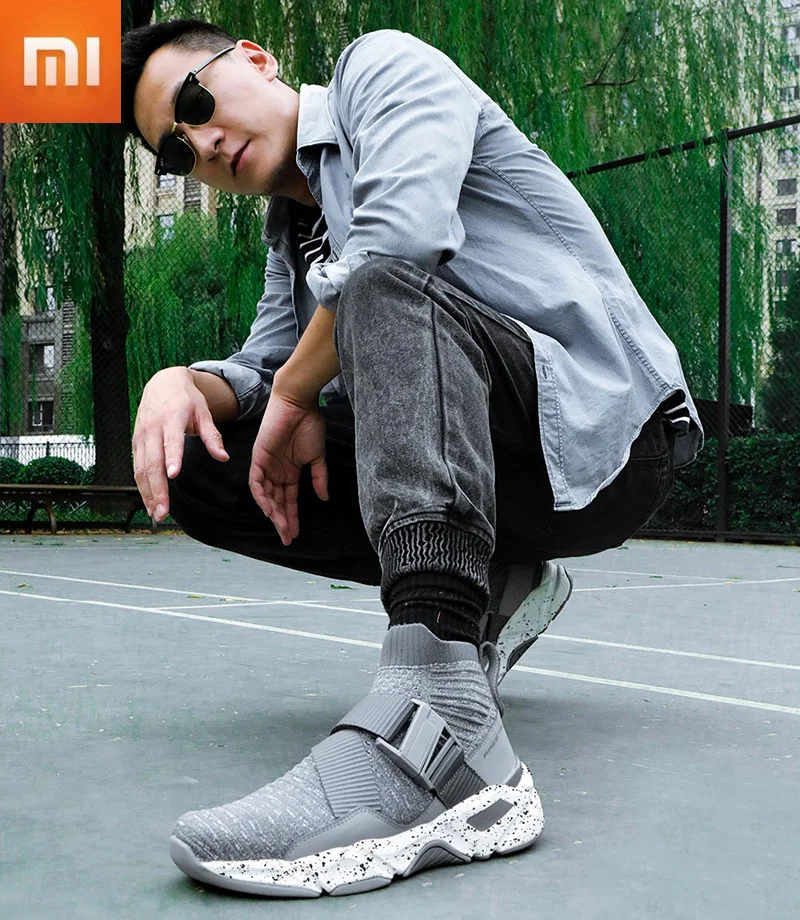 

Мужские кроссовки Xiaomi FREETIE с магнитной застежкой, обувь для бега, Необычные летающие тканые туфли, классический стиль, высокие носки с волше...