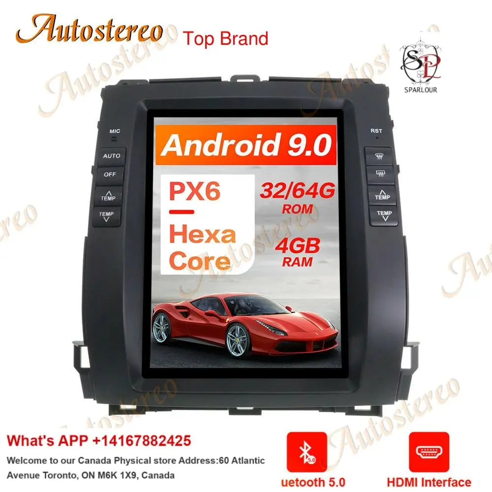 Для Toyota Land Cruiser Prado 120 2002-2008 вертикальный экран Android 9,0 128 автомобильная аудиосистема GPS-навигация головное устройство мультимедийный плеер
Для Toyota Land Cruiser Prado 120 2002-2008 вертикальный экран Android 9,0 128 автомобильная аудиосистема GPS-навигация головное устройство мультимедийный плеер