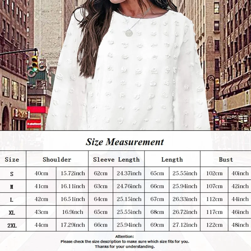 Women's Jacquard Polka Dot Long Lantern Sleeve Top Casual Chiffon Autumn T Shirt Ladies Solid Loose Tee Shirt Top camisetas
Women's Jacquard Polka Dot Long Lantern Sleeve Top Casual Chiffon Autumn T Shirt Ladies Solid Loose Tee Shirt Top camisetas