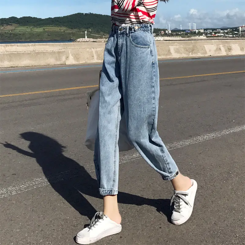 Jeans Women Retro High Waist Harem Loose All-match Daily Trendy Womens BF Unisex Harajuku Trousers Chic Korean Style Ulzzang New
Jeans Women Retro High Waist Harem Loose All-match Daily Trendy Womens BF Unisex Harajuku Trousers Chic Korean Style Ulzzang New