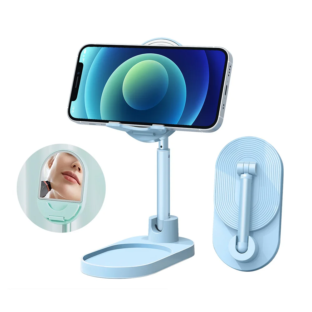 Muti-color Phone Holder with Makeup Mirror Desktop Desk Table Cute Portable Foldable Cell Mobile Phone Stand for iPhone Xiaomi
Muti-color Phone Holder with Makeup Mirror Desktop Desk Table Cute Portable Foldable Cell Mobile Phone Stand for iPhone Xiaomi