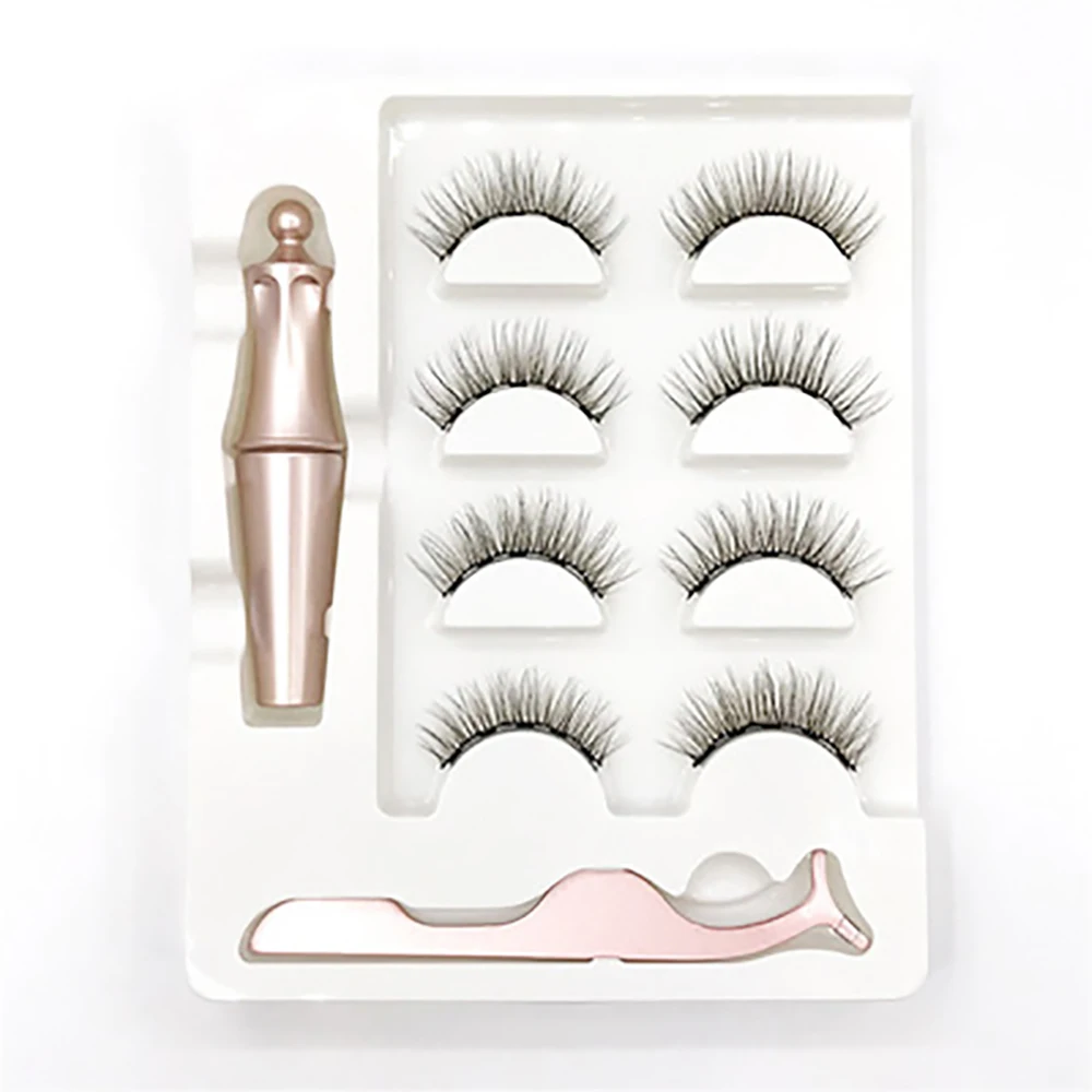 Five-magnet eyelash set each set contains magnetic eyeliner, tweezers four pairs of magnet eyelashes
Five-magnet eyelash set each set contains magnetic eyeliner, tweezers four pairs of magnet eyelashes
