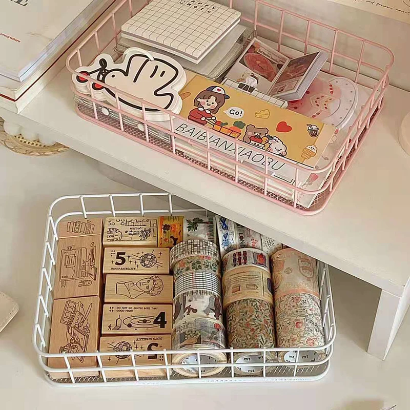 Iron Storage Basket Student Household Office Desktop Cosmetics Snacks Fruit Sundries Sorting Artifact Storage Box
Iron Storage Basket Student Household Office Desktop Cosmetics Snacks Fruit Sundries Sorting Artifact Storage Box