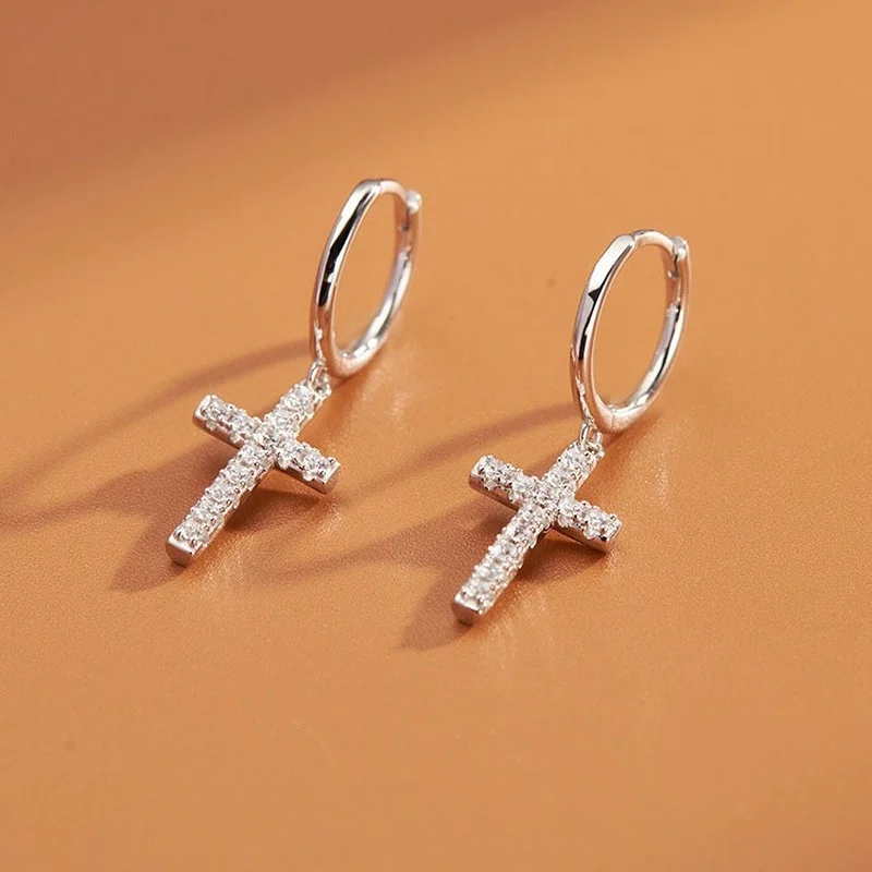 S925 Sterling Silver Jewelry with Cross Religious Earrings Hypoallergenic Earrings for Fashion Women Party Gifts Wholesale
S925 Sterling Silver Jewelry with Cross Religious Earrings Hypoallergenic Earrings for Fashion Women Party Gifts Wholesale